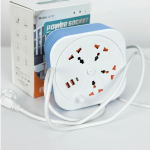 چندراهی برق چرخشی مدل A107 | سیم جمع‌شو 2 متری | 2500 وات | 4 پریز یونیورسال + 2 USB فست + تایپ‌سی |