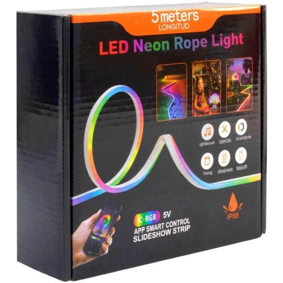 ریسه نئون فلکسی مدل IC-RGB طول 5 متر